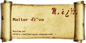 Malter Éva névjegykártya